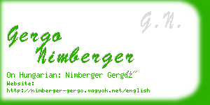 gergo nimberger business card